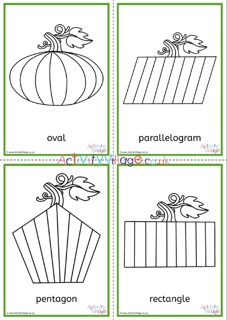 Pumpkin 2d shapes colouring pages