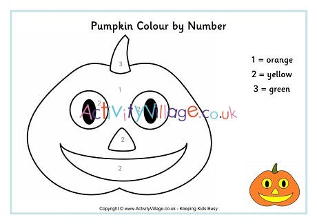 Pumpkin colour by number 