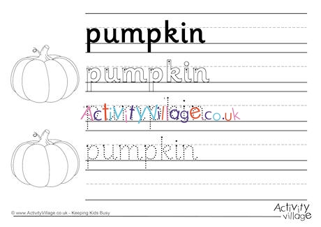 Pumpkin Handwriting Worksheet