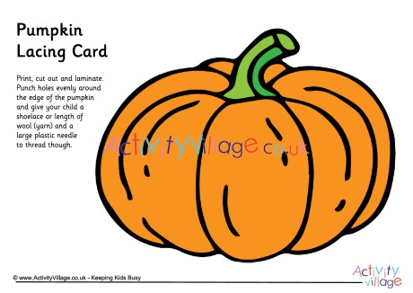 Pumpkin lacing card