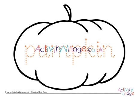 Pumpkin word tracing page