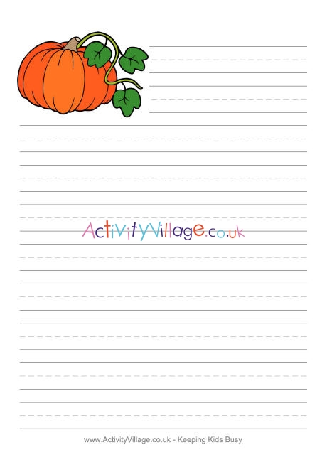 Pumpkin writing paper 