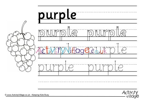 Purple Handwriting Worksheet