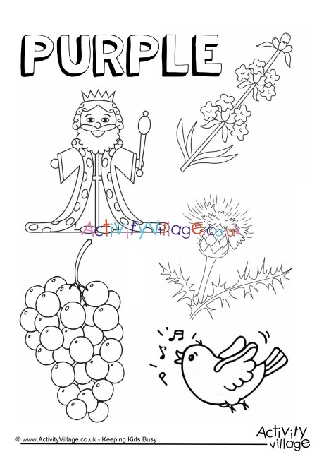Download Purple Things Colouring Page