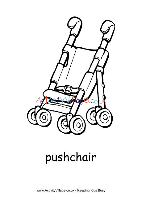 Pushchair colouring page