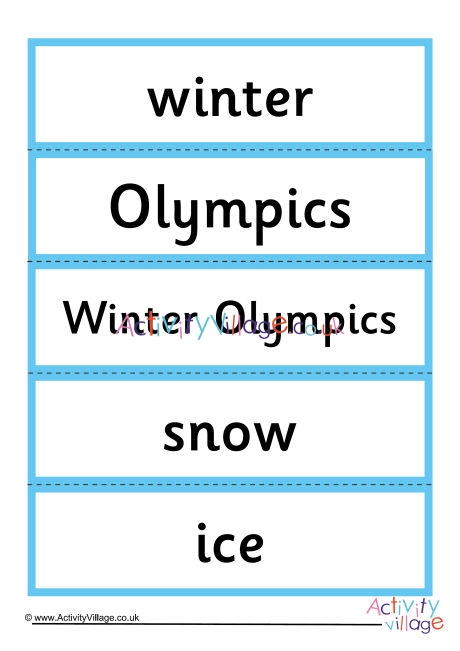 PyeongChang word cards