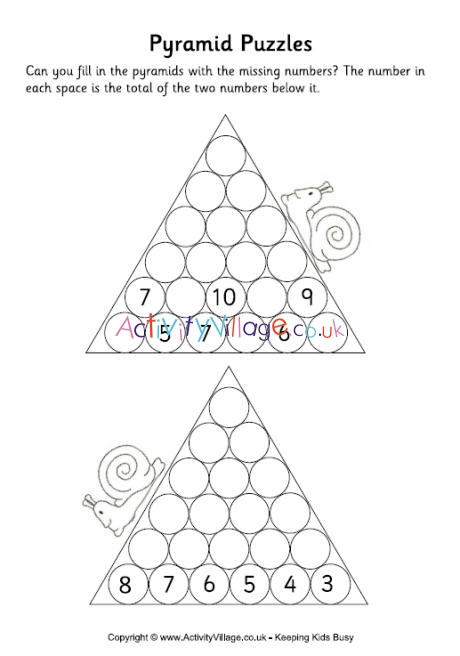 Pyramid puzzles difficult 3