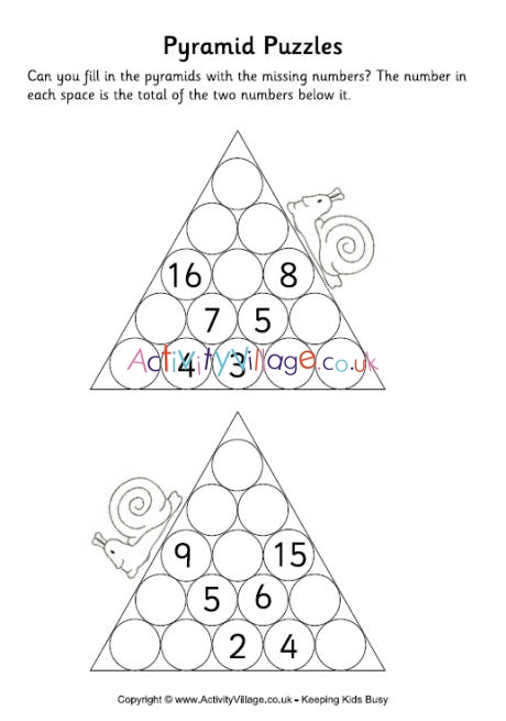 Pyramid puzzles medium 1