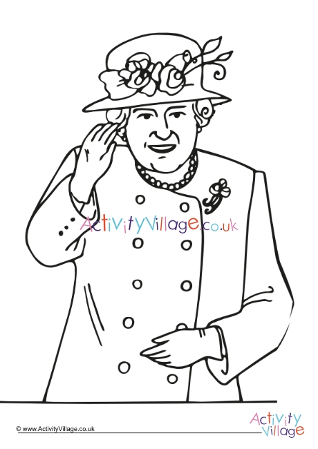 Queen Elizabeth balcony appearance colouring page