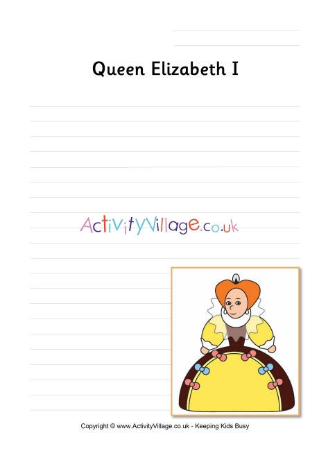 Queen Elizabeth I Writing Page