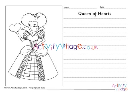 Queen of Hearts story paper