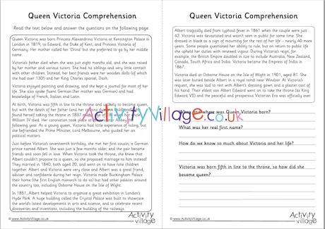 Queen Victoria Comprehension
