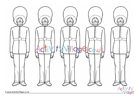 Queen's Guard colouring bookmarks