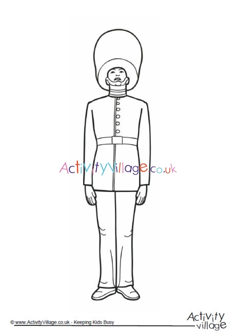 Queen's Guard colouring page 2
