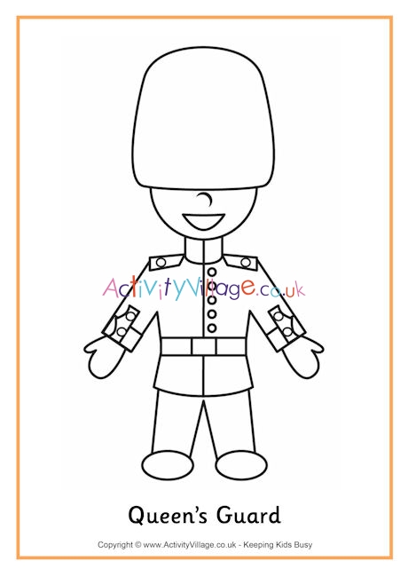 Queen's Guard colouring page