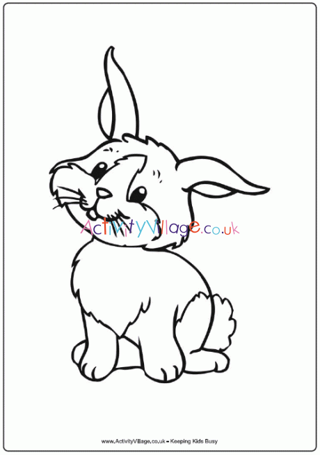 Rabbit colouring page 3