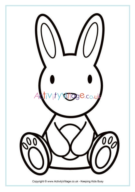 Rabbit colouring page