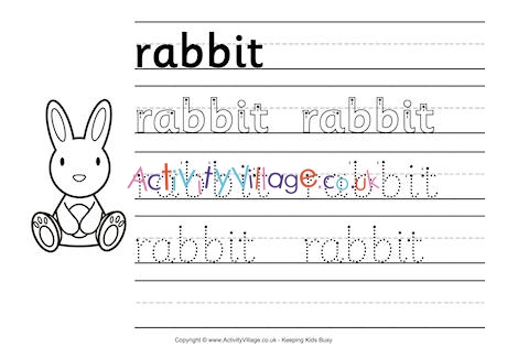 Rabbit handwriting worksheet