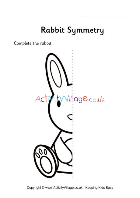 Rabbit symmetry worksheet
