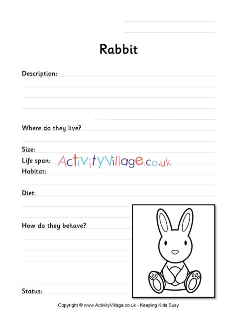 Rabbit worksheets