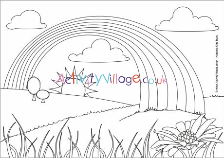 Rainbow colouring page 2