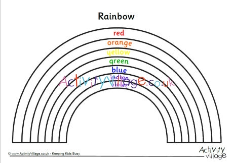 Rainbow colouring page - labelled