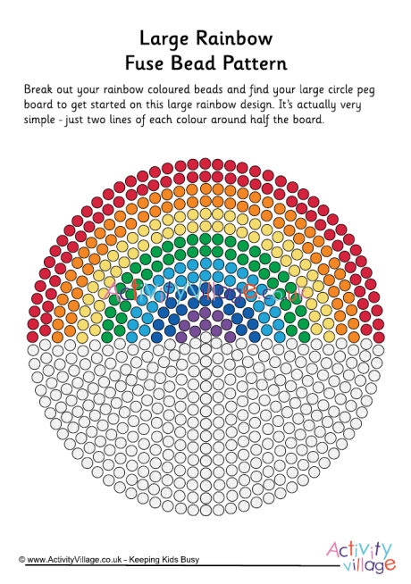 Rainbow fuse bead pattern (large)