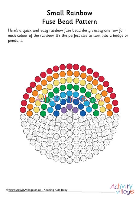 Rainbow fuse bead pattern (small)