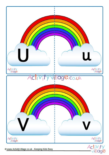 Rainbow letter matching cards