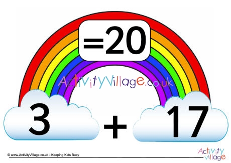 Rainbow number bonds posters to 20