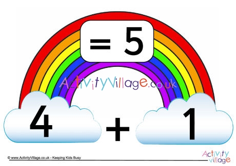 Rainbow number bonds posters to 5