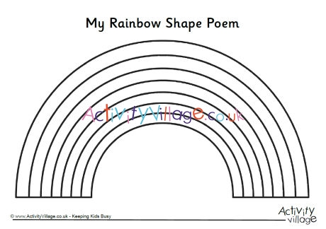 Rainbow shape poem template