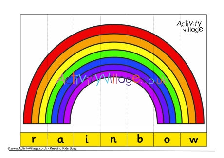 Rainbow spelling jigsaw