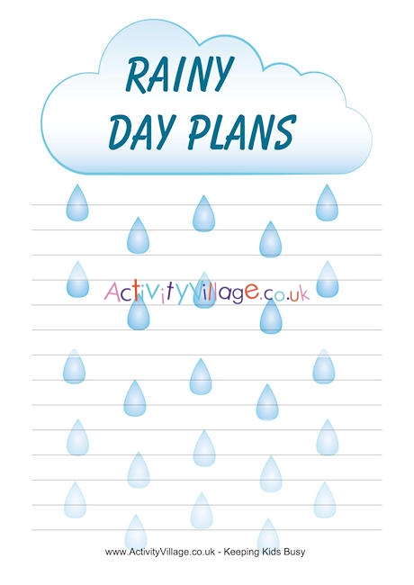 Rainy day plans printable
