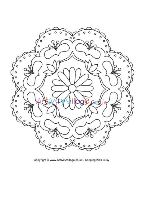 Rangoli colouring page 3