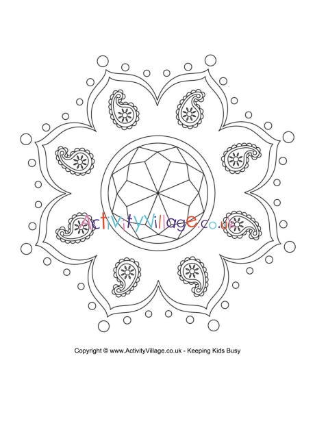 Rangoli colouring page 8