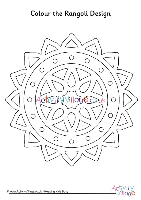 Rangoli colouring page 9