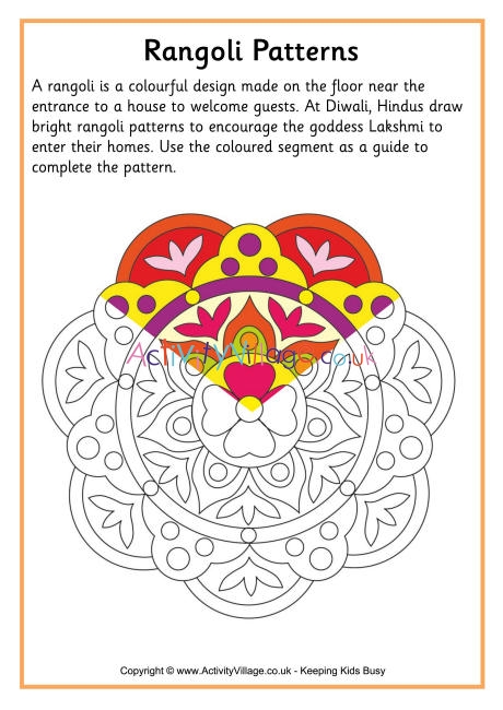 Rangoli colouring pattern 1