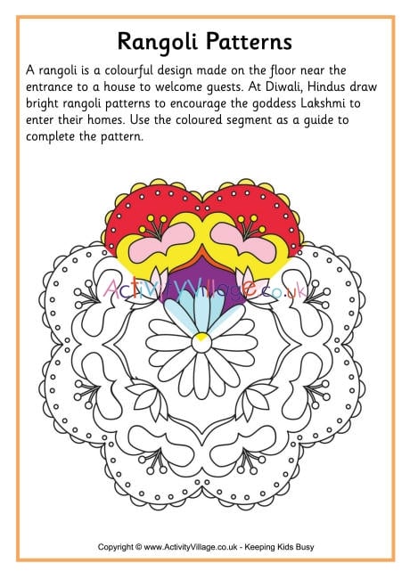 Rangoli colouring pattern 2