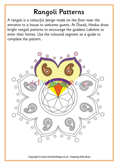 Rangoli colouring pattern 3