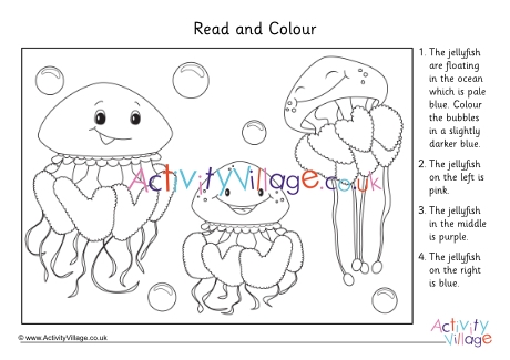Read and colour jellyfish