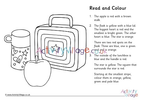 Read and colour lunchbox