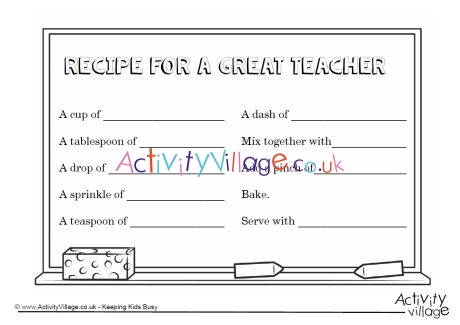 Recipe for a great teacher