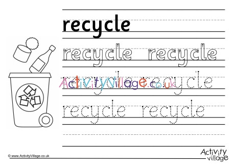 Recycle Handwriting Worksheet