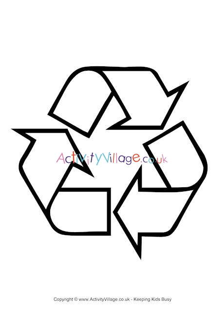 Recycling logo colouring page