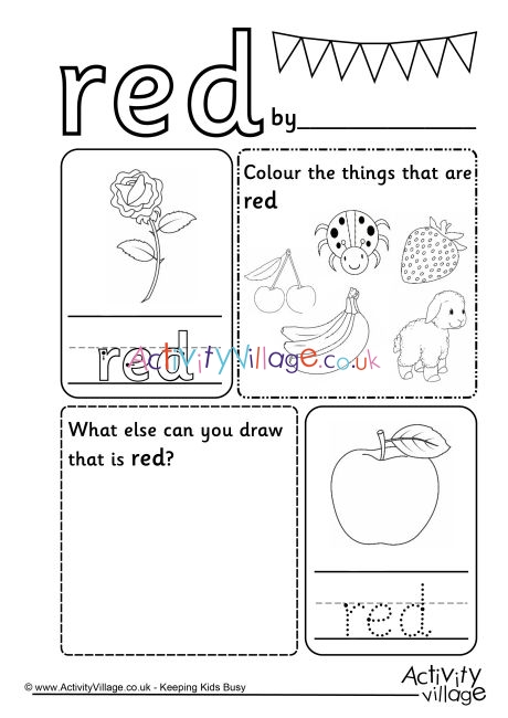 Red Colour Worksheet