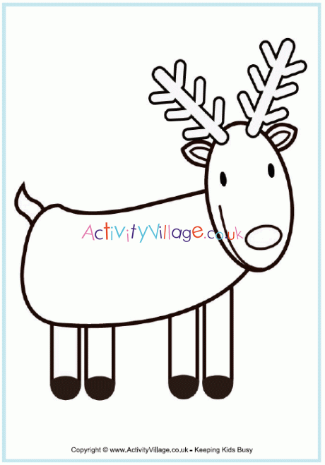 Reindeer colouring page 2