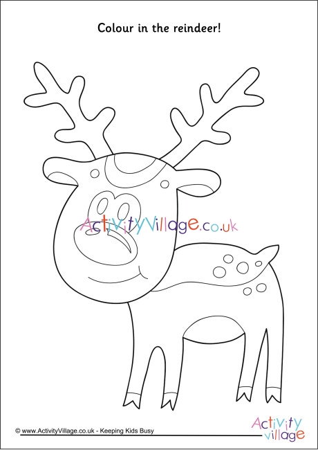 Reindeer colouring page 3
