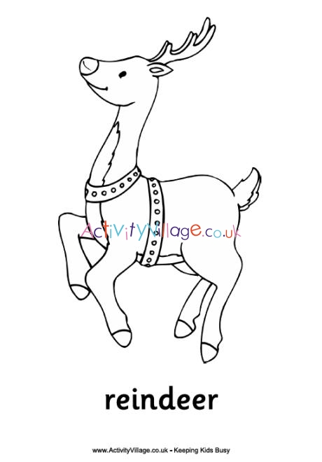 Reindeer colouring page