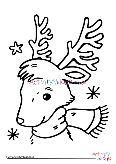 Reindeer colouring page 4